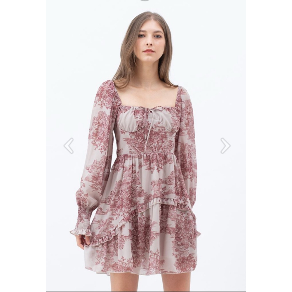 Boutique Floral Land Print‎ Mini Dress Sz Small Pre-Loved